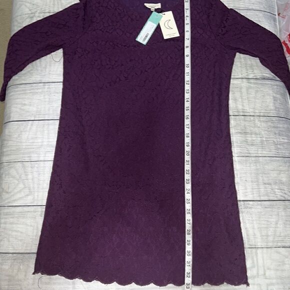 NEW Stitch Fix Crescent Halladay Scalloped Trim Shift Dress Dark Purple sz S SP - Picture 6 of 8